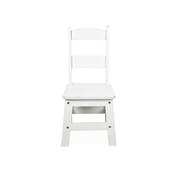 Melissa & Doug Wooden Kids Table and 2 Chairs Set - White Furniture for  Playroom - Walmart.com