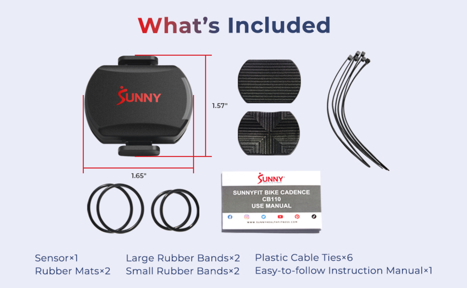 Sunny Health Fitness 2-in-1 Cadence Speed Sensor