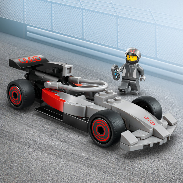 Audi F1 race car with slick tires and a detailed cockpit.