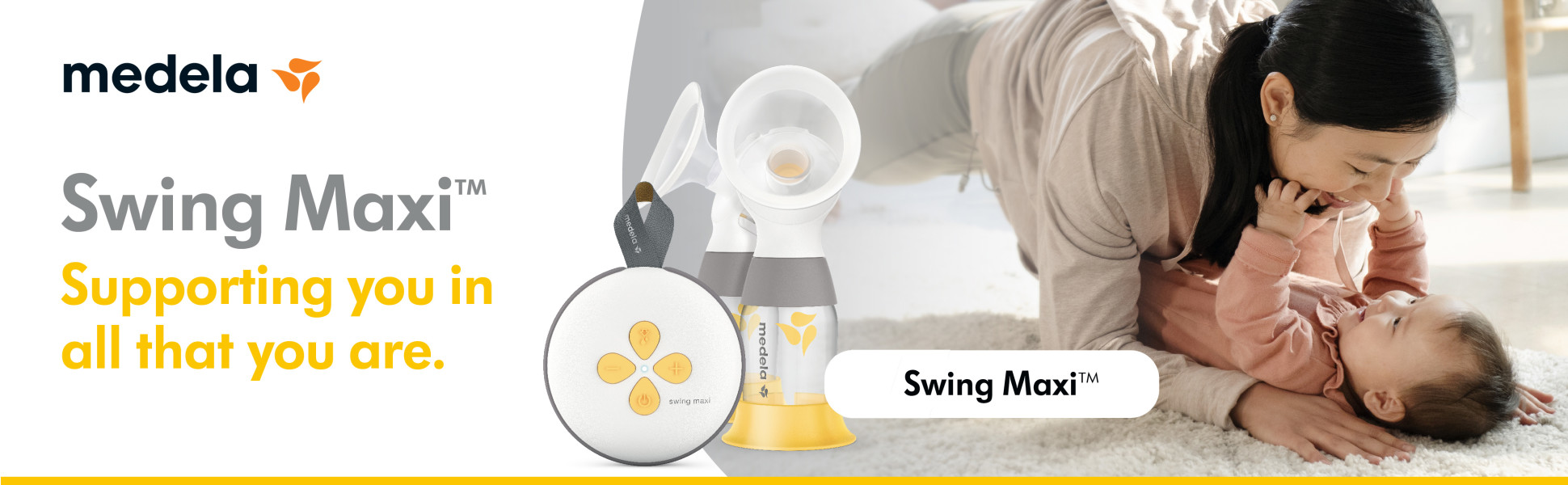 Medela Breast Pump, Swing Maxi Double Electric, Portable Breast Pump, USB-C Rechargeable, Bluetooth