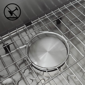 Stainless Sink Bottom Grid 28-3/8*15-3/8in Sink Rack Protector w/ Drain  Hole TOP