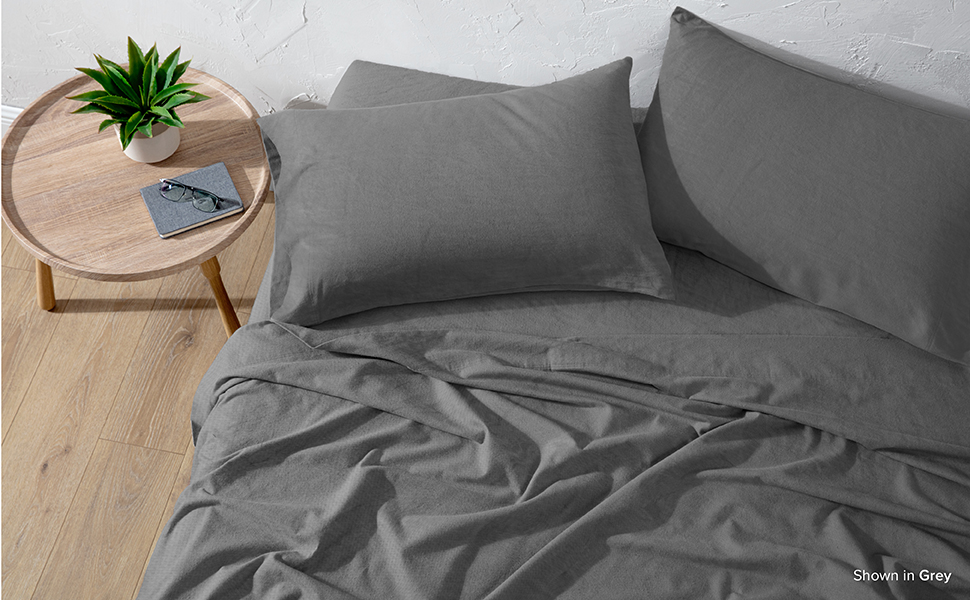 Linen Glacier Grey Full Bed Sheet Set By Bare Home : Target