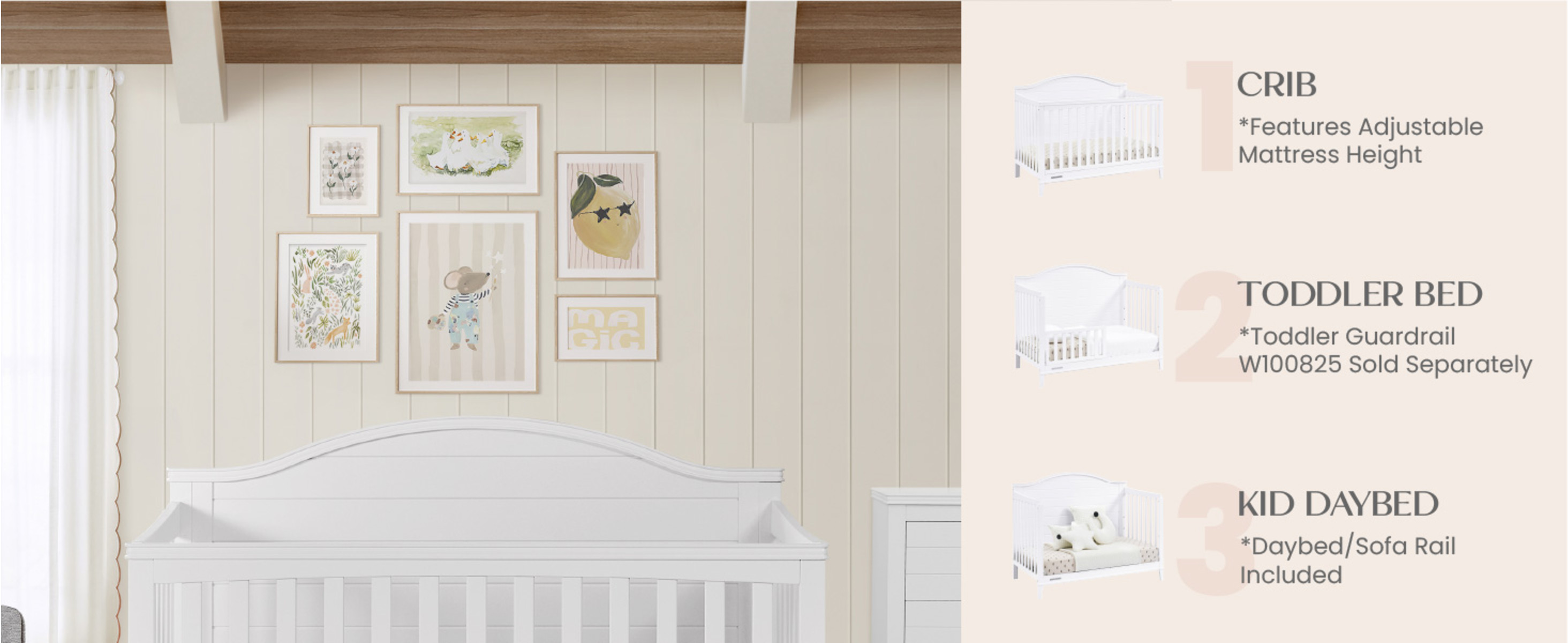 Delta Children Phoebe 6-in-1 Convertible Crib - Greenguard Gold