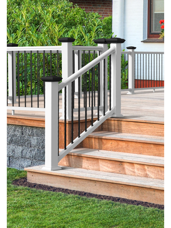 Veranda T-Rail 8 ft. x 36 in. (Actual Size: 91-3/4 L x 34-1/15 in. H) Vinyl Railing Stair Kit