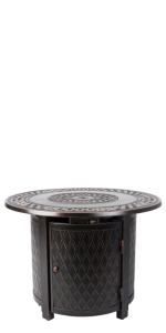 Fire Sense Wagner Round Gas Fire Pit, Antique Bronze
