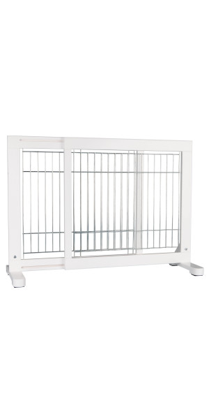 Freestanding Expandable Pet Gate 24-in Tall White