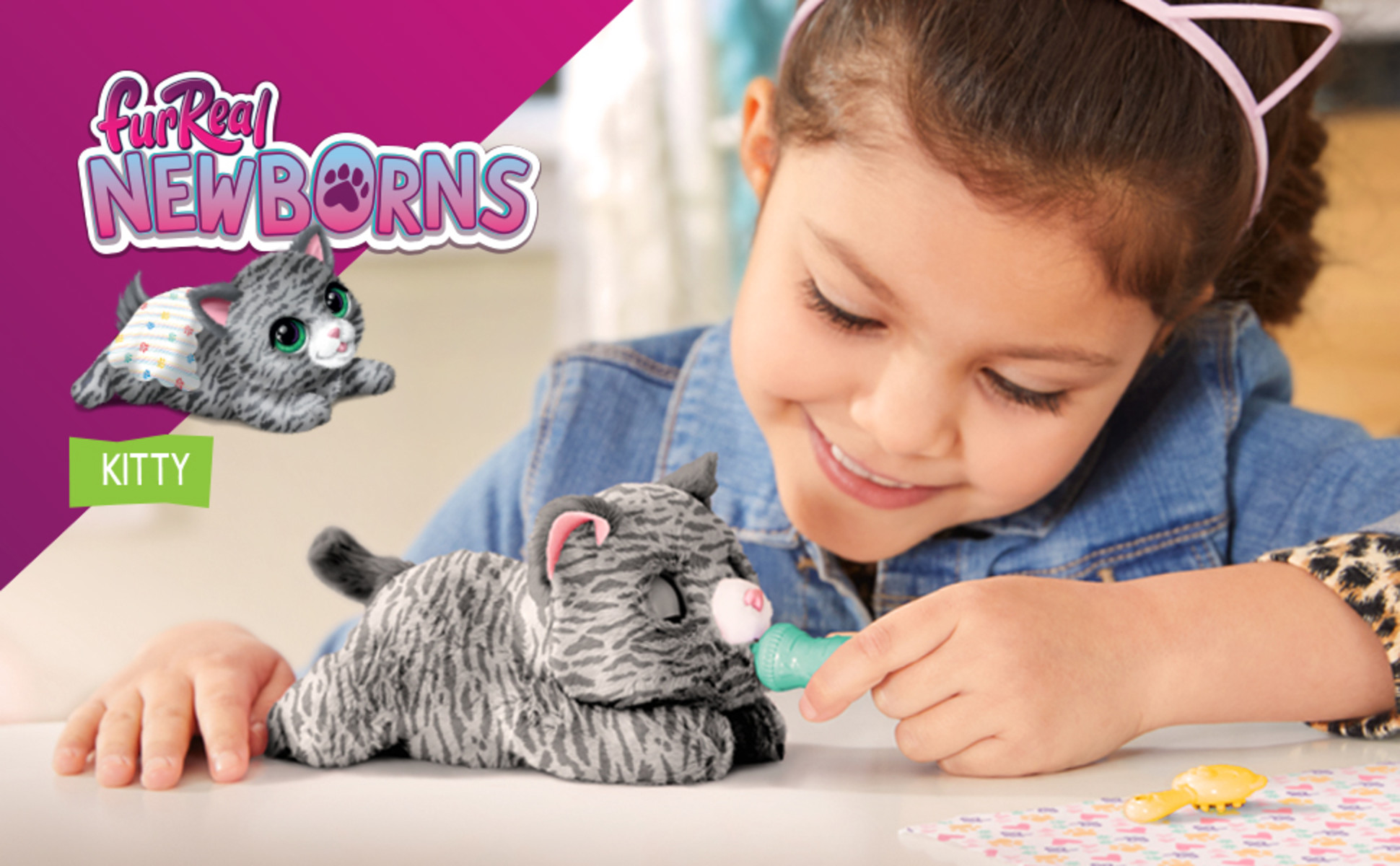 furReal Newborns Kitty Interactive Pet Small Plush Kitty with Sounds and Movement Kids Toys for Ages 4 up Walmart