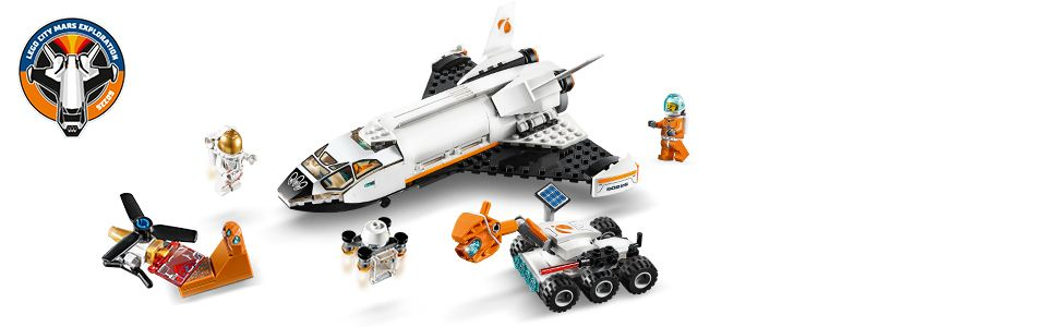 hånd lægemidlet dreng LEGO City 60226 Mars Research Space Shuttle NASA Playset with 2 Astronauts  - Walmart.com