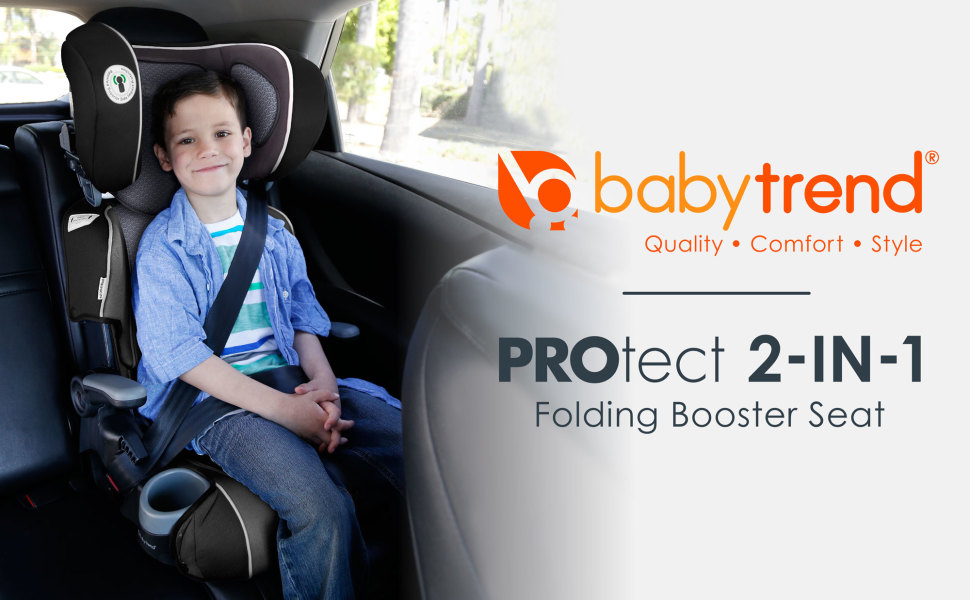 Baby Trend PROtect Yumi 2-in-1 Folding Booster Seat, Riley