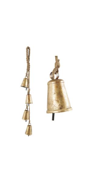 Balsam & Fir Metal Bells And Jute String Garland - 6' - Save 22