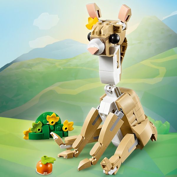 Figure comes with a patch of green grass and half a carrot.