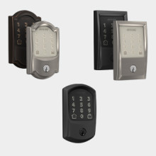 Schlage Camelot Satin Nickel Encode Wifi Electronic Touchscreen Door  Deadbolt Alarmed Lock 62409 - The Home Depot