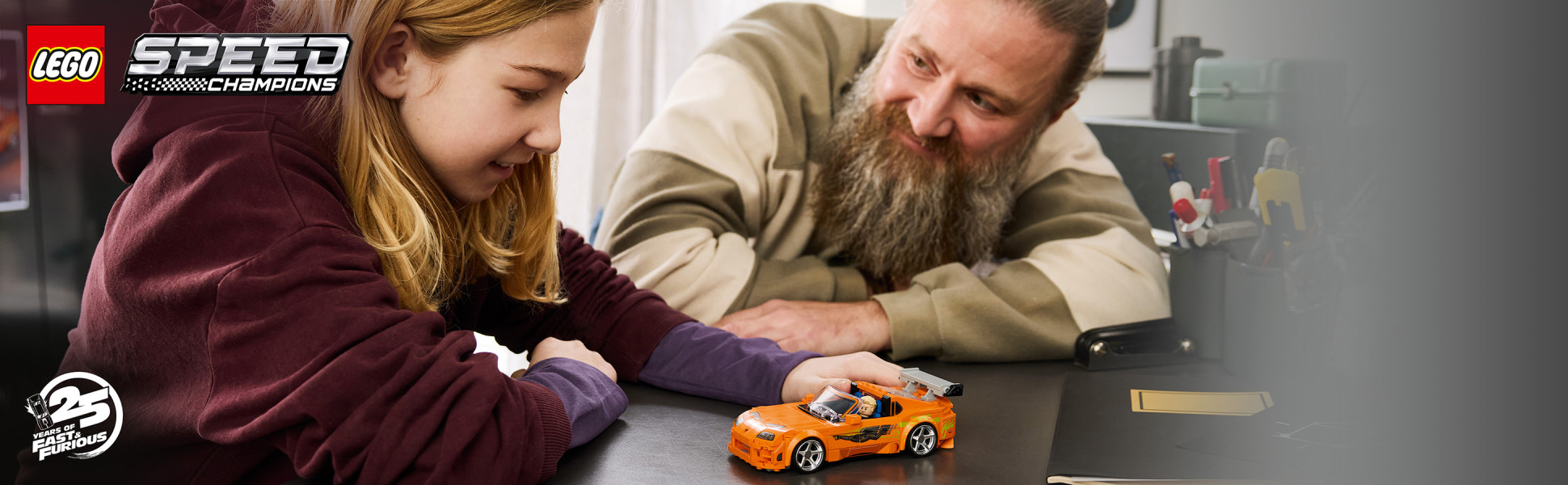 Build, display and take to the streets for cool adventures with this Toyota Supra MK4 from The Fast and The Furious movies.