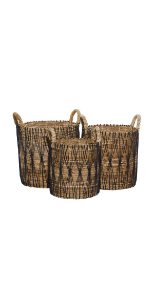 DecMode Coastal Banana Leaf Storage Basket, 19