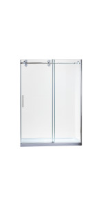 Sydney 78.75-in H x 58.25-in to 59.75-in W Frameless Bypass/Sliding Polished Chrome Shower Door (Clear Glass)