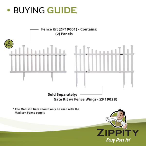 Zippity Outdoor Products 2.5 ft. x 4.7 ft. Madison No-Dig Vinyl