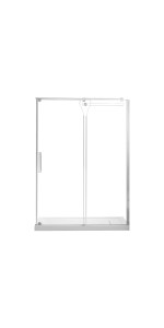 Eilat 78.75-in H x 58.25-in to 59.75-in W Frameless Bypass/Sliding Chrome Shower Door (Clear Glass)