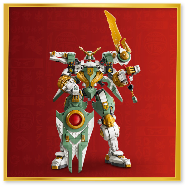 Mech toy has a sword and, for the first time ever, a shield.