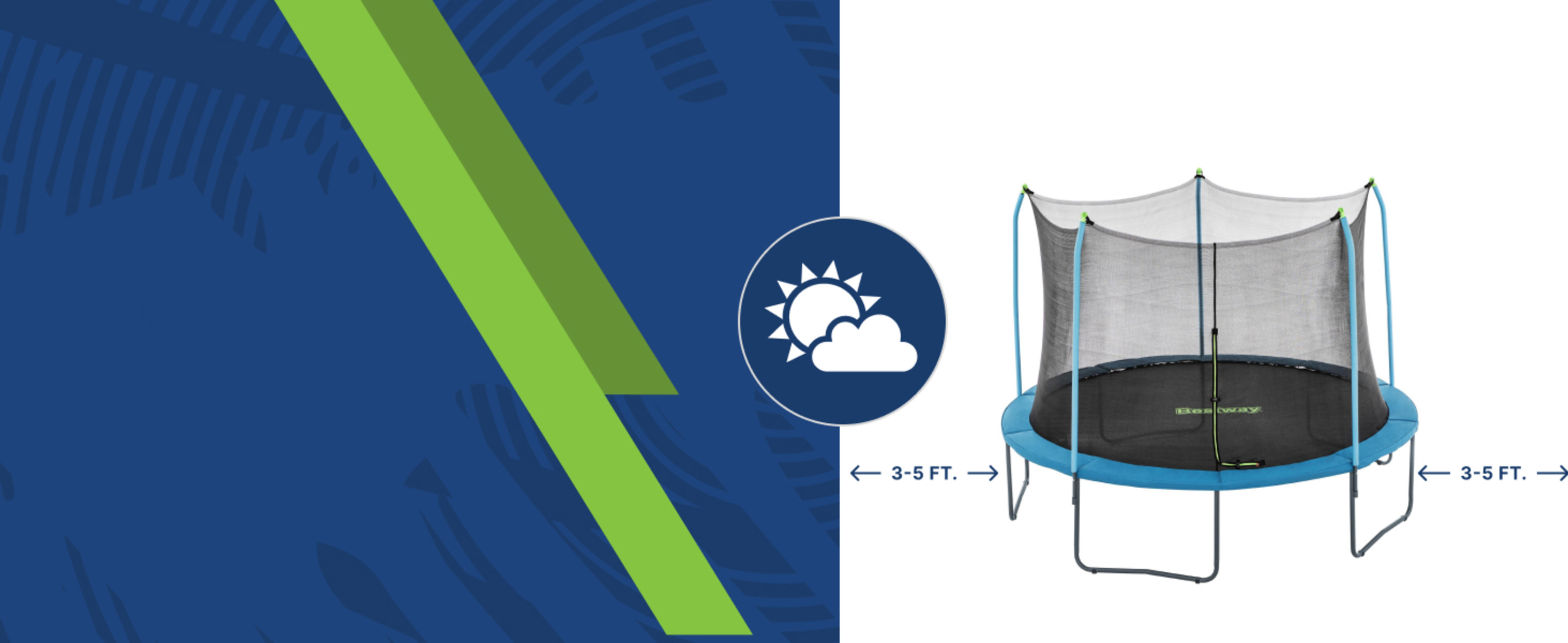 Bestway Xtreme Air 12 ft Trampoline for Kids & Adults, No-Gap