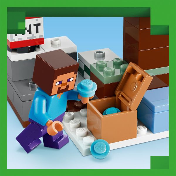 Join Steve as he mines diamonds in the taiga biome.
