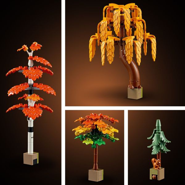Birch, maple, blue spruce and weeping willow in rich colors.