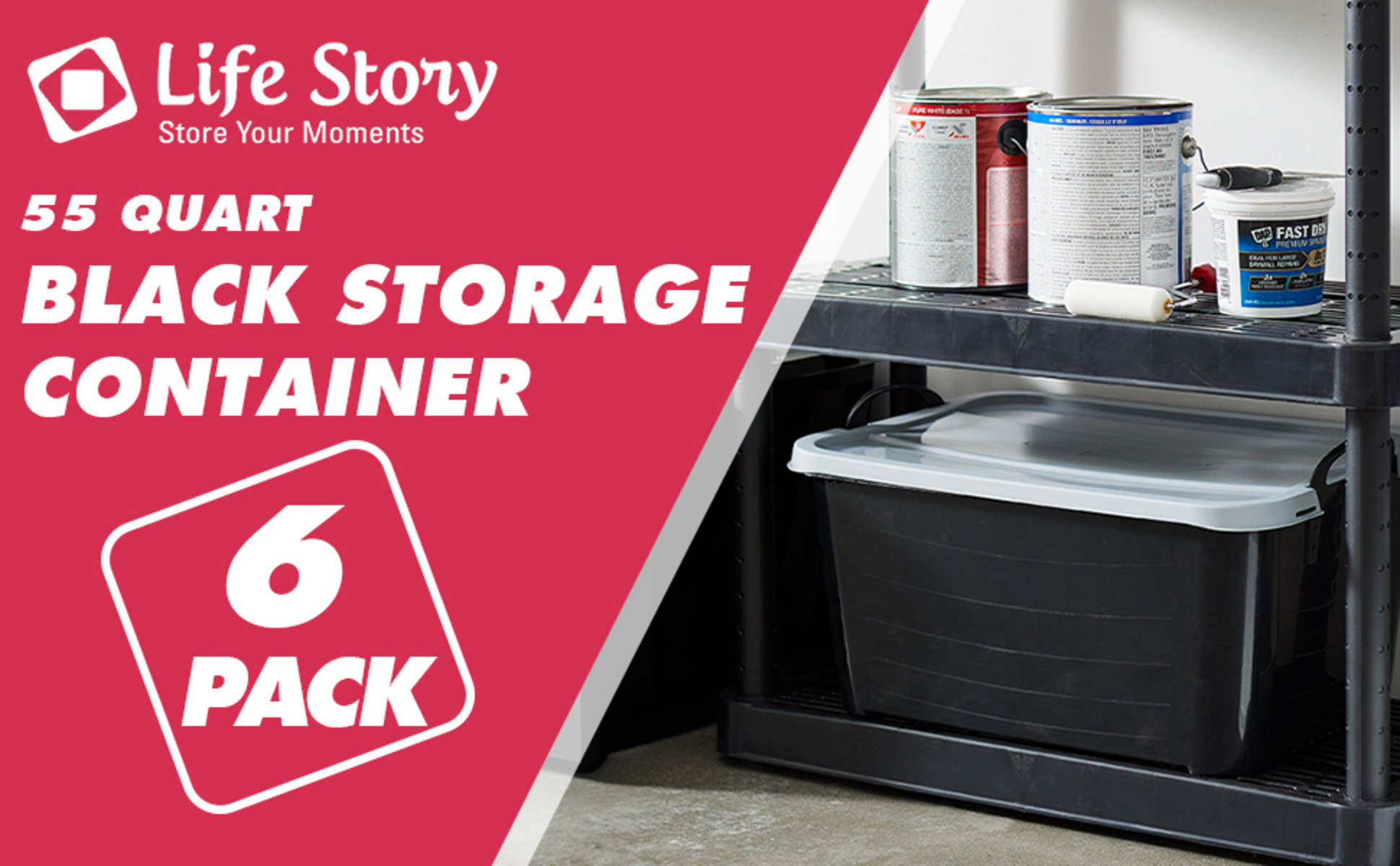 Life Story 55 Qt Stackable Home Organization Lidded Storage