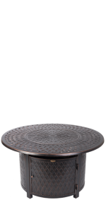 Fire Sense Verona Round Gas Fire Pit, Antique Bronze