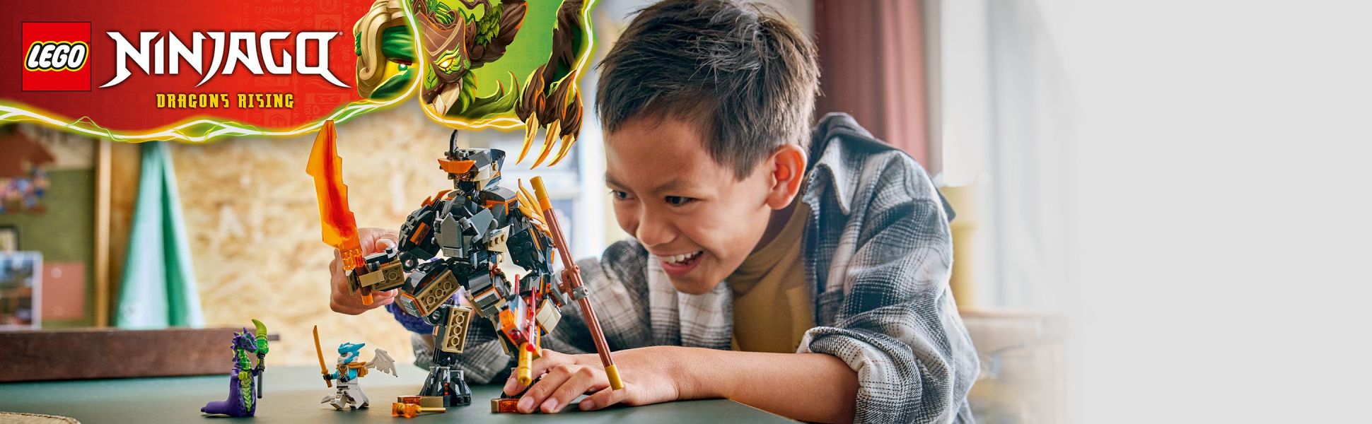 Cole’s Mission Mech &amp; Dragon Zane with 3 minifigures lets kids stage action from season 4 of the NINJAGO : Dragons Rising TV show.