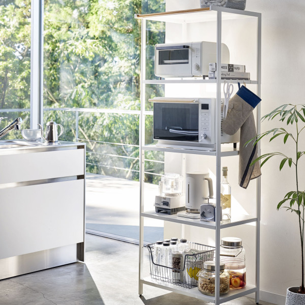 Yamazaki Home Storage Rack - Three Sizes, White, Steel, 67-Inch