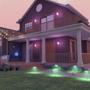 Luce Feit Electric Onesync Landscape Bronze Dusk-To-Dawn Outdoor