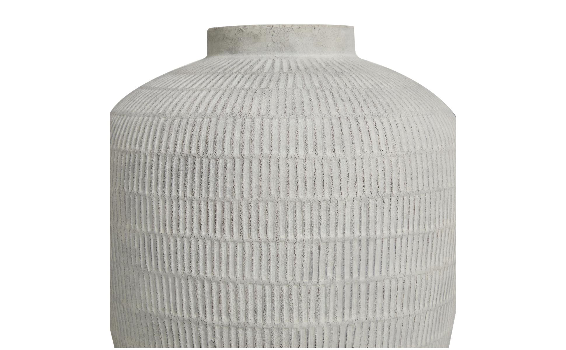 Litton Lane 19 in. Cream Textured Ceramic Decorative Vase