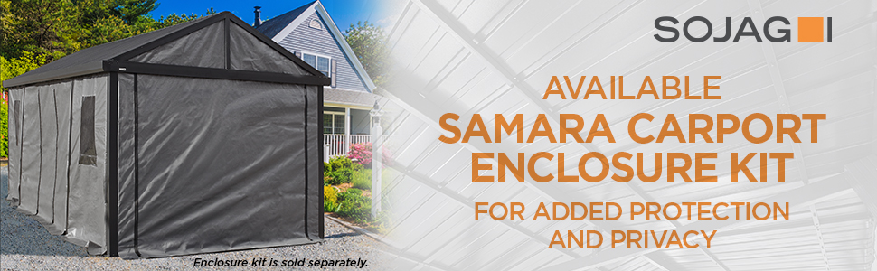 Available: Samara Carport Enclosure Kit for added protection and privacy