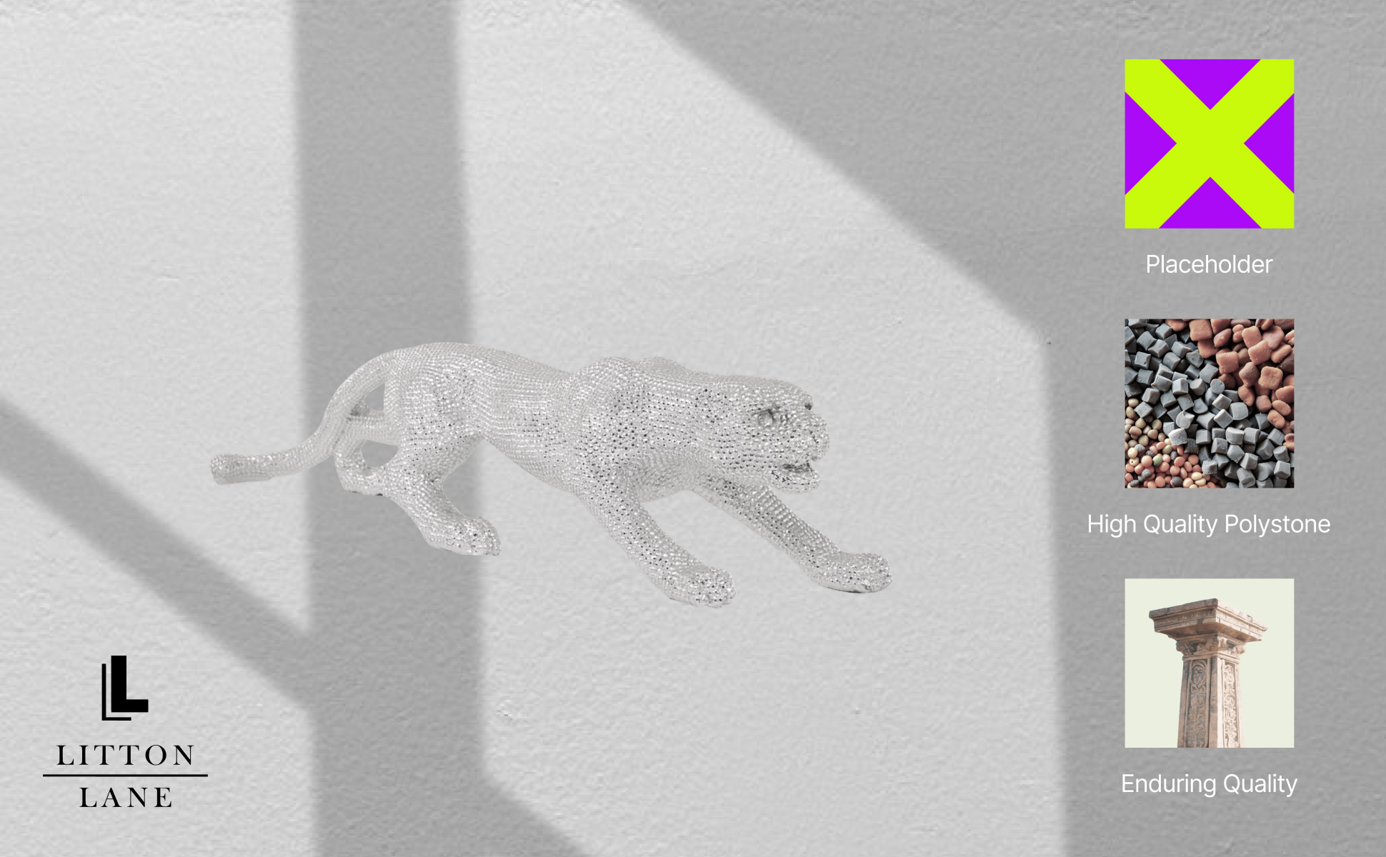 Litton Lane Caspian Silver 42 in. x 11 in. Polystone Floor