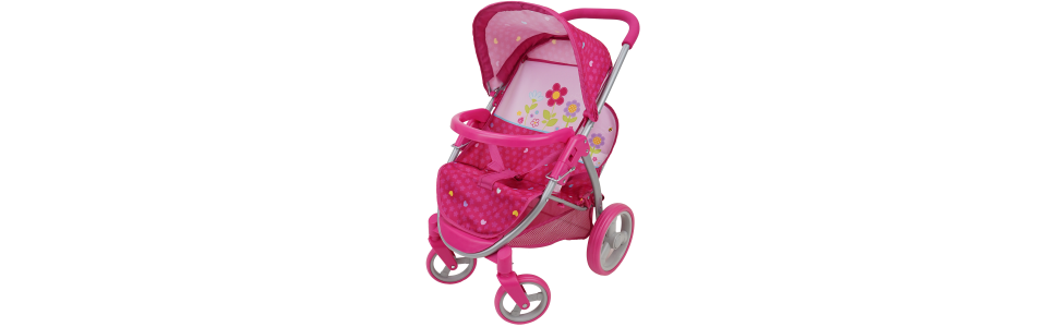 Free Shipping! 509: Garden Twin Doll Stroller - Kids Pretend Play, Front Swivel  Wheels, Perfect Stroller For Twin or Siblings Dolls, Ages 3+ - Walmart.com