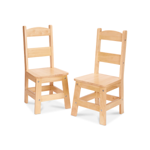 Melissa & Doug Solid Wood Table And 2 Chairs Set - Light Finish