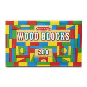 Melissa & Doug Wooden Building Block Set - 200 Blocks in 4 Colors