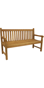 Sunnydaze 2-Person Teak Wood Patio Bench - 59