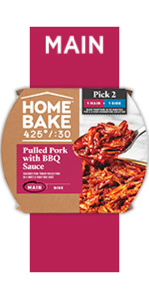 Homebake 425°/:30 Pulled Pork with BBQ Sauce Frozen Main, 22.2 oz Box (Frozen)