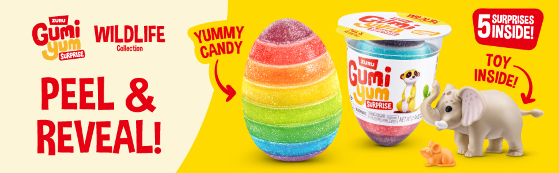 ZURU Gumi Yum Surprise Wildlife Unboxing Toy, Fruit Flavor