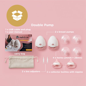 Tommee Tippee Double Electric Wearable Breast Pump, Hands-Free, In-Bra  Breastfeeding Pump, Portable, Quiet 