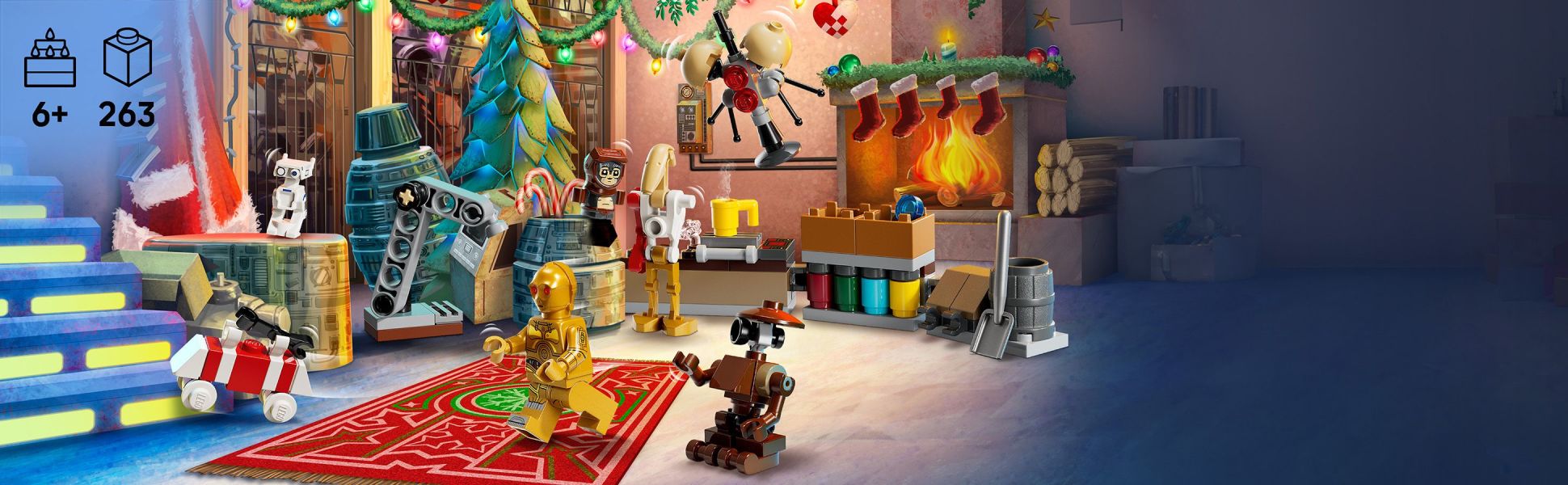 Discover buildable Star Wars droids, extra droid parts, workshop equipment and festive details to inspire imaginative play.