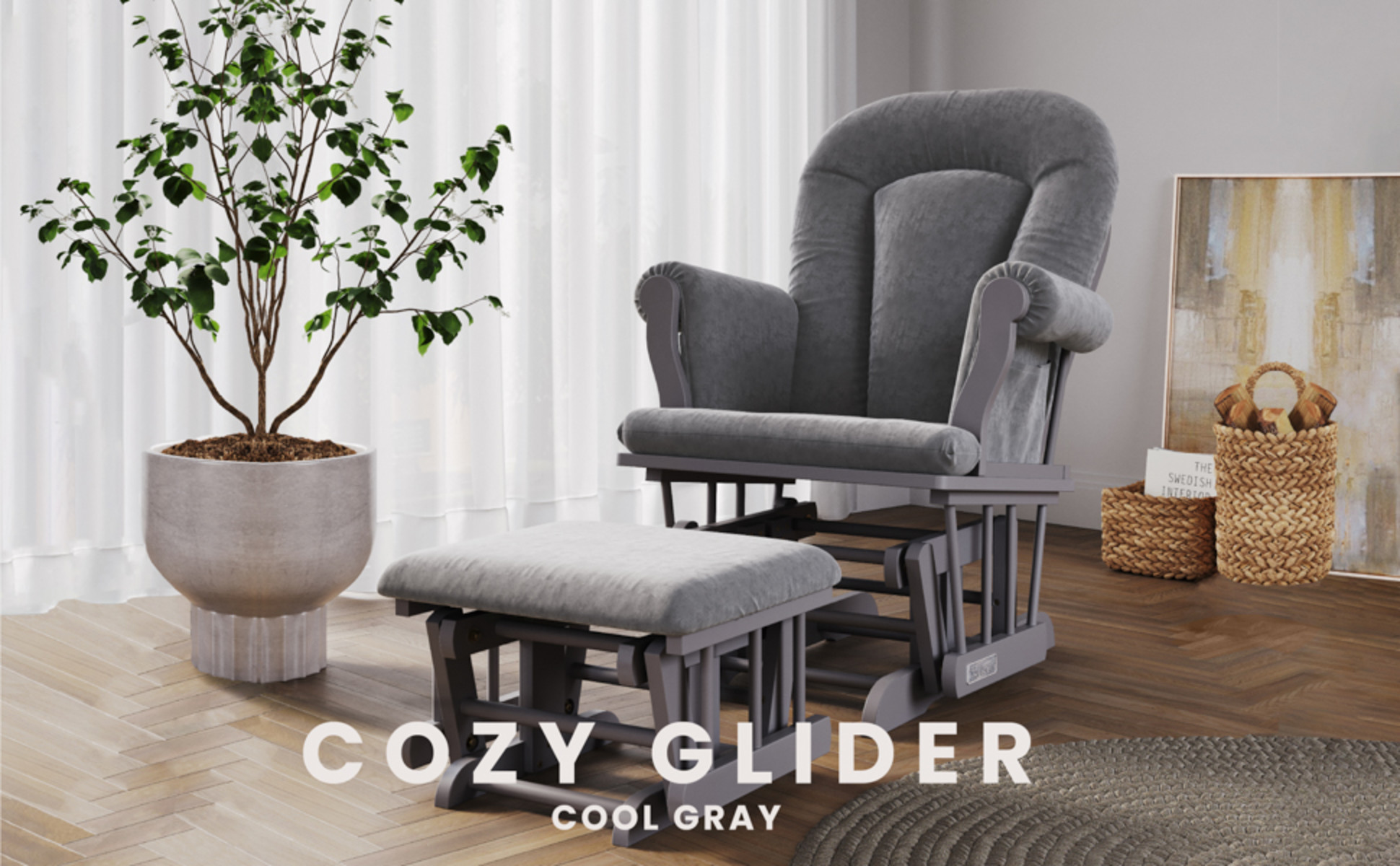 Forever eclectic cozy 2025 glider and ottoman