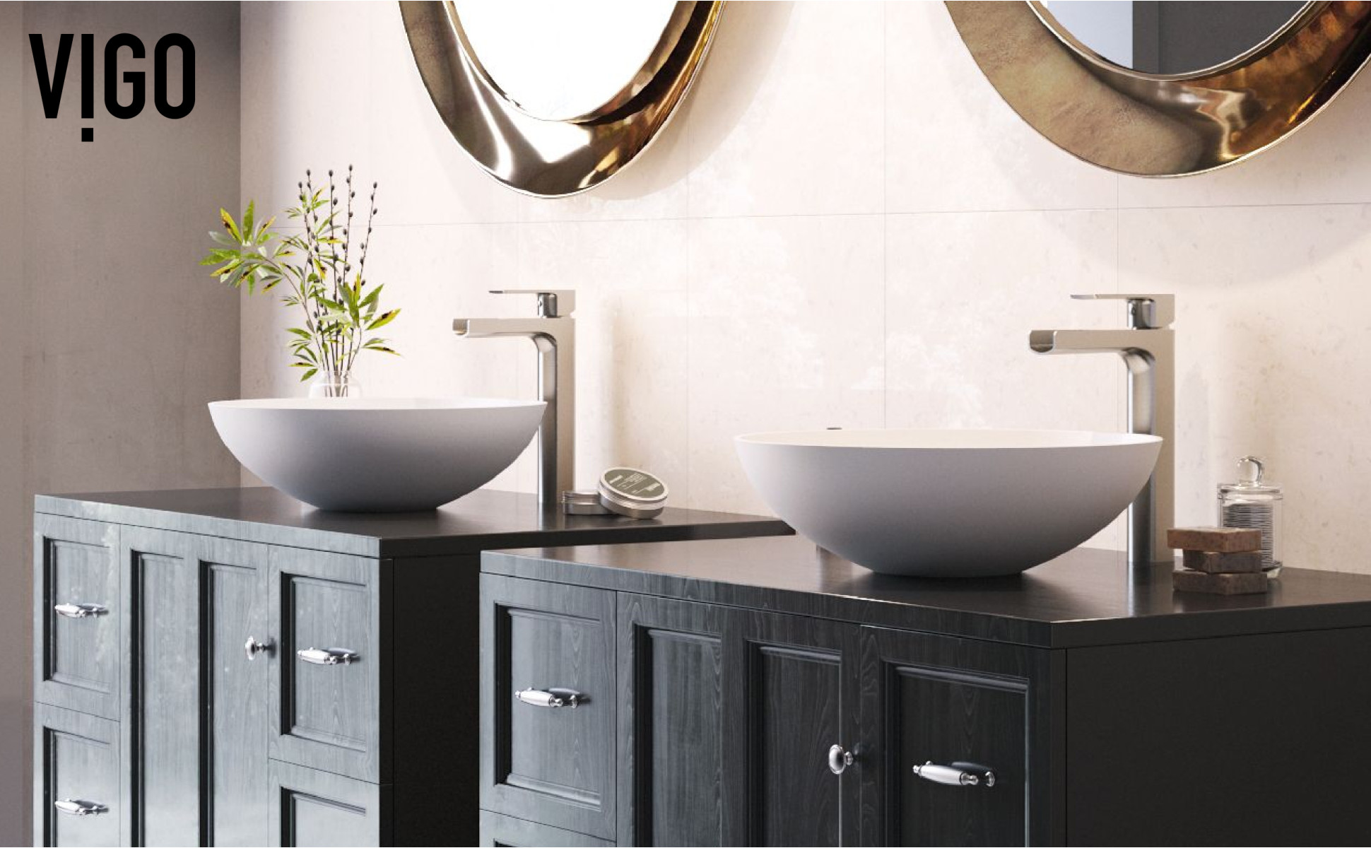 VIGO Matte Stone Lotus Composite Round Vessel Bathroom Sink in White VIGO Matte Stone Lotus Composite Round Vessel Bathroom Sink in White