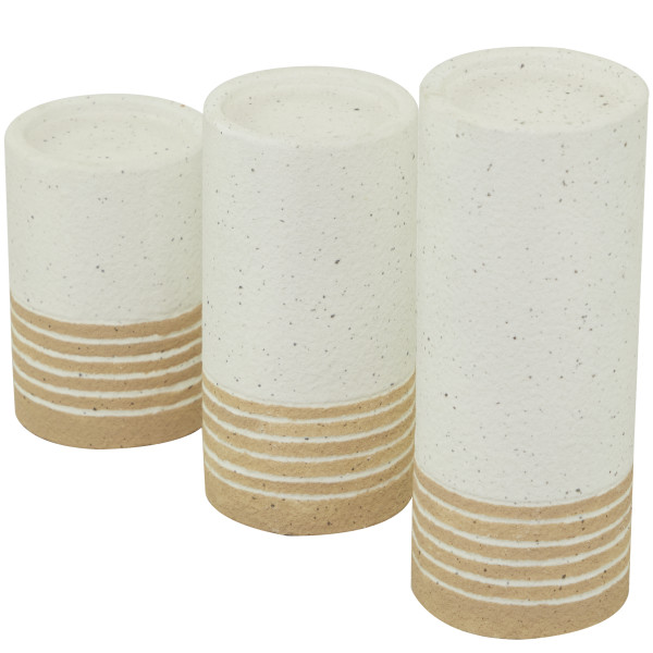 Novogratz White Metal Striped Pillar Candle Holder (Set of 3) 043307 - The Home  Depot