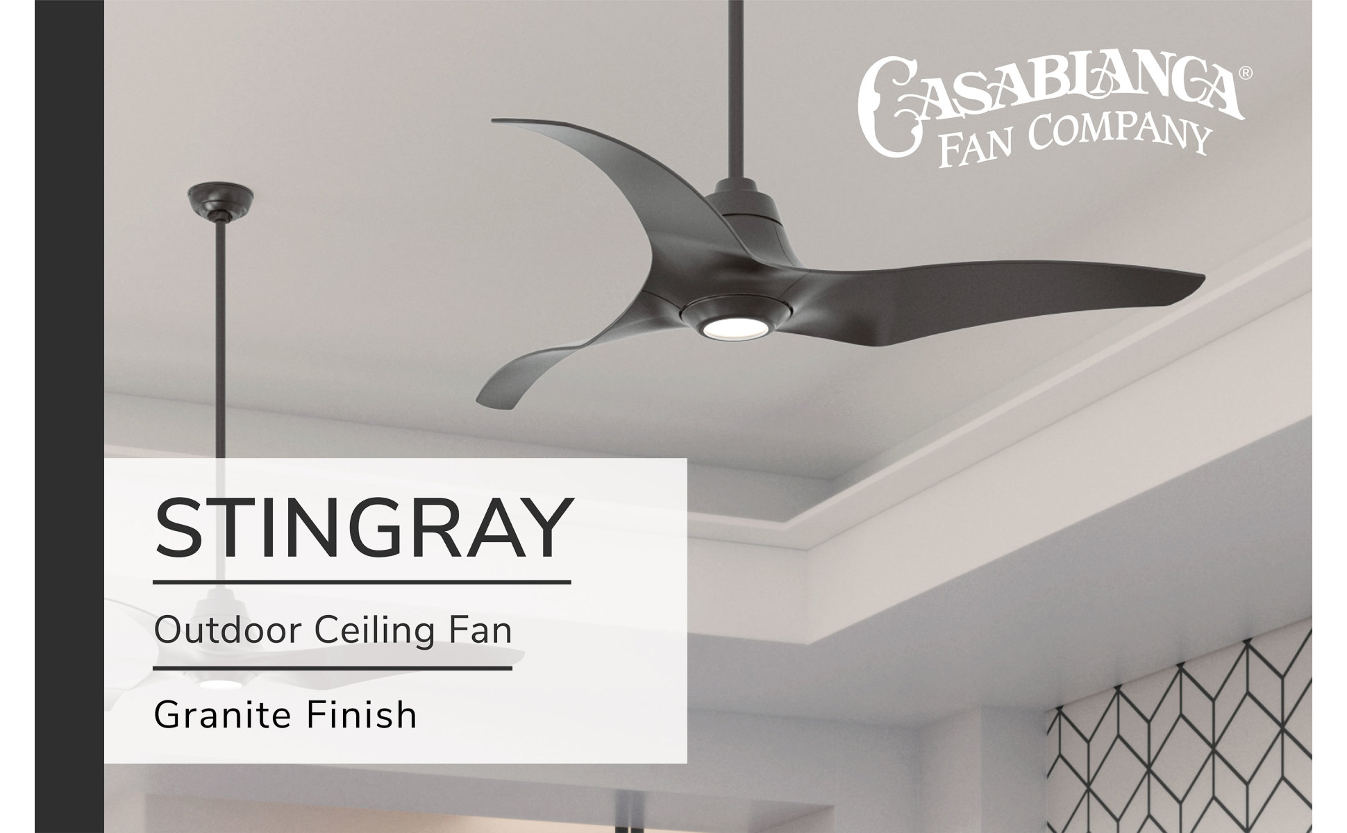 Casablanca Stingray 60 in. Integrated LED Indoor Granite Ceiling