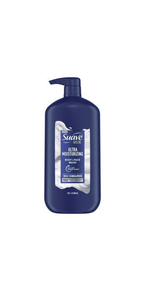 Suave Men Moisturizing Body + Face Wash, 30 oz
