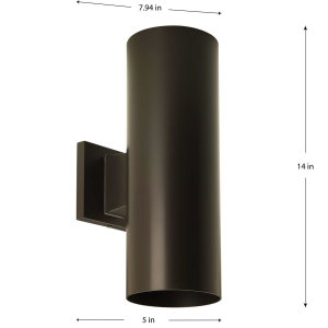 Progress Lighting Coastal 5 in. Antique Bronze Outdoor Wall Cylinder ...