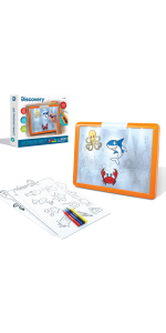 Discovery Kids Art Projector with Six Dry Erase Markers and 10 Reusable  Drawing
