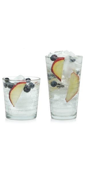 Libbey Hoops 16-Piece Tumbler and Rocks Glass Set