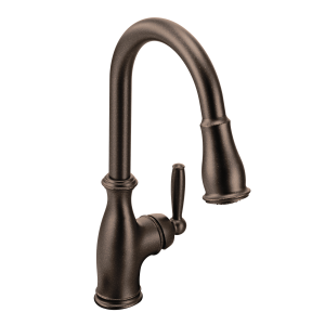 MOEN Brantford Single-Handle Pull-Down Sprayer Kitchen Faucet with ...